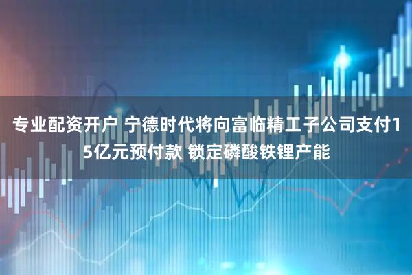专业配资开户 宁德时代将向富临精工子公司支付15亿元预付款 锁定磷酸铁锂产能