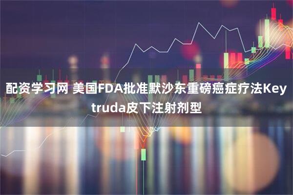 配资学习网 美国FDA批准默沙东重磅癌症疗法Keytruda皮下注射剂型